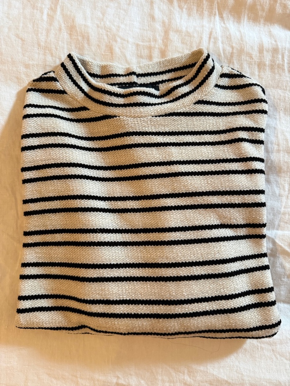 Sanctuary Black & White Striped Turtleneck Sweater mock neck long sleeve size m